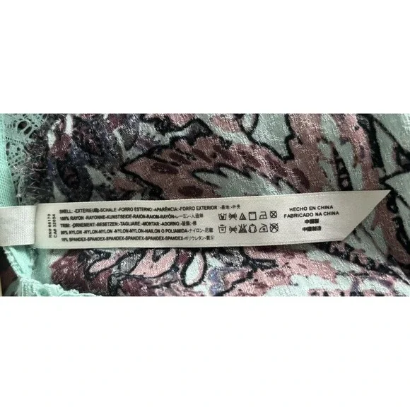 Intimately Free People Marsha Lace Slip Dress Turquoise Blue Floral Flowing XS - Picture 16 of 16